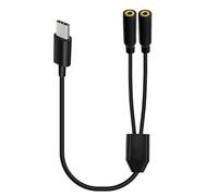 USB C a Dual DC 3,5 mm cuffie jack audio Y splitter, 2 in 1 tipo C maschio a 2 x 3,5 mm cavo di prolunga stereo femmina supporto controllo volume, microfono e ascolto (30 cm) (2 Way)