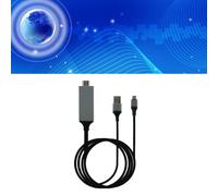 USB-C-auf-HDMI-Adapterkabel, PVC-Kupfer, 14 x 8 x 2 cm, Schwarz