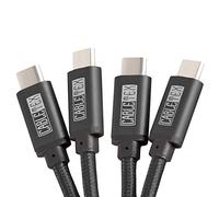 USB C cable to USB 3.0 type C 1m power and data cord set (2 pack) nylon braid for USB 3.1 laptops and smartphones Nexus 5X, 6P, OnePlus 2, OP 3, HTC 10, MacBook Pro - BLACK/BLACK