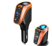 Usb C Car Charger - 12v-24v Retractable Car Charger | Fast Charging Carr Adapter With Retractable Cable And LED Voltage Display | 188W Univerrsal Plug Chargers With 3 USB Ports Compatible With Phone