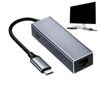 USB C Docking Station, USB C Dock, 100W PD Input Adapter, Multiport USB C Dock, Portable USB C Hub, Data Transmission Dock, USB C Charging Dock, Multiport Data Adapter, 100W USB C Station, Po