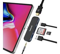 USB C HUB, 6 in 1 USB C HUB con 4K HDMI, USB 3.0, tipo C PD, lettore di schede SD/TF e presa audio per Windows, MacOS, MacBook e laptop