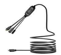 USB-C HUB Cable with USB3.0 & - Charging 7.5m black - Warranty 144M NEW