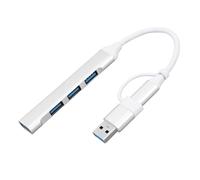 USB C Hub Multiport Adapter 4 Port Converter Laptop Expander Portable Hub with Aluminum Alloy Construction for Laptop Computer Keyboard Flash Drive Expand Connectivity