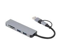 USB C Hub Multiport Adapter, 5 in 1 Aluminum with USB3.0 2.0 Storage Memory Card Reader for PC, Laptops, Pro/Air, iMac Pro, Surface and Tablet