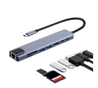 USB C Hub Multiport Adapter Docking Station High-Speed Data Transfer 4K | Output Laptop USB Adapter USB C Multiport Hub External USB Porte Printer Connectivity Multi-Device Support