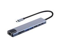 USB C Hub Multiport Adapter - USB C Hub With, USB C Hub Multiport Adapter Type C Dock, 8 In 1 USB 3.0 Hub 5Gbps High-Speed Transmission 4K USB C Hub Multiport Adapter For Laptop And Flash Drive