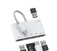 USB C Hub USB 3.0 TF SD Card Reader Charging Docking Station (6in1) Tipo C Adattatore Multiport Thunderbolt Cavo di Ricarica Micro SD Memory Dongle per Apple iPhone15 MacBook per iPad compatibile per