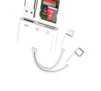 USB C Lightning A SD Micro SD Lettore Card(3 in 1)USB OTG 3.0 Adattatore Per IPhone 16 15 14 Pro Compatibile Con Samsung Fotocamera Per IPad TF Memoria Multiporta Trasferimento File Telefono