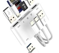 USB C Lightning USB HUB (6in3) per Apple OTG 3.0 Adattatore SD TF Card Reader per iPhone 16 15 14 Pro Fotocamera Digitale Micro SD Memory Stick Trasferimento Foto Flash Drive Accessori per iPad