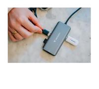 Verbatim Hub multiporta USB-C Essentials - 6 porte: (3) USB-A 3.0/3.2 Gen 1, (1) USB-C 3.0/3.2 Gen 1, RJ45 Ethernet, HDMI 4K e alimentazione fino a 100 W