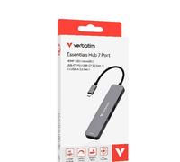 Verbatim Hub multiporta USB-C Essentials - 7 porte: (2) USB-A 3.0/3.2 Gen 1, (2) USB-C 3.0/3.2 Gen 1, slot per schede SD e micro SD con HDMI 4K e alimentazione fino a 100 W