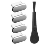 USB C Plug, Dust Cover, Charging Port Protector, Compact Design, With Cleaning Brush, for Travel Outdoor Camping Hiking, 0.39x0.24 Inches, Black, 4 Pieces