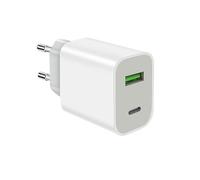 USB C Plug Fast Charger, 20W 2-Port USB C Fast Charging Adapter per iPhone 16 15 14 13 12 11 Pro Max SE XS XR 8 Plus SE, iPad, Samsung Galaxy (Bianco-1)