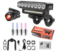 USB-C Rechargeable Bike Light 900 Lumens Waterproof(E) | 900 lumens max output, USB-C fast charging, per ipx waterproof, fits most handlebars, night safety