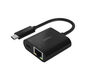 USB-C to Ethernet + Charge Adapter, BLK (60W PD)