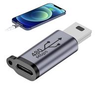 USB C to Mini USB Adapter, Aluminum Alloy Fast Charging Data Converter | 480Mbps Data Transfer, Plug and Play Design, Supports Fast Charging, Compact Adapter for Mini USB Devices