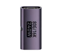 USB C to USB C Female Adapter - 240W High Power Converter | Durable Type-C Extender for Laptops, Computers, Desktops, Home and Travel Use, Supports 16K 60Hz Display, Reliable Connectivity in Black