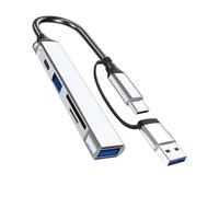 USB C + USB Hub 5 porte USB Splitter Multiport Prolunga Cavo Dati Scheda di Memoria Adattatore PC Tastiera Laptop Mouse
