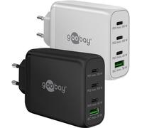 GOOBAY 65556 - Caricabatterie USB, 100 W, 1 USB-A (QC), 3 USB-C (PD), GaN, bian