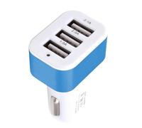 USB Car Charger, Car Adapter, Triple Port Charger, Plug-and-Play Design, Fast Charging Output, for Smartphone, Tablet, Automotive Interior Power Supply, Travel Use