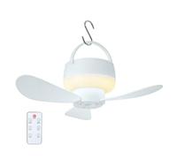 USB Ceiling Fan 3 Speeds Remote Control With Light This Portable Ce 1800mAh