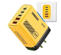 USB Charger Block | 5-Port Wall Plug Station Charger | Multiple Outlet Charging Cube Station for Home Living Room Bathroom Indoor Travel Outdoor