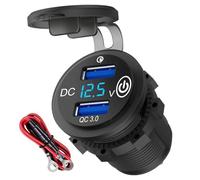 USB Charger for Truck, Automotive USB Port, Qc3.0 Quick Charge Adapter, Built-in LED Voltmeter, Long Lasting Power Supply for Vehicles, Truck, and RV, 23.62 inch