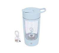 USB Charging Portable Electric Shaker Bottle 650mL in Blue - BPA Free Mixing Cup for Protein Powder, Home & Office Use