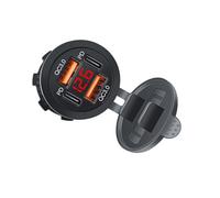Usb Charging Socket 12v-24v Power Outlet Double A+double Type-c with Caps Voltmeter Port for Car Boats Marine