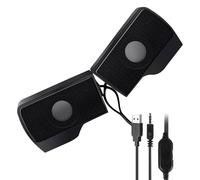 USB Clip Speaker - 2.0 Stereo Mini Desktop Soundbar | Metal Clip PC Audio Output Device | Laptop Notebook Multimedia Wired Sound System | Clear Bass Portable Study Office Entertainment Setup