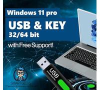 USB Compatible with Windows 11 professional 64 Bit USB With Key. Upgrade, Recover, Repair and Restore. Key Included and USB Install. Fix Desktop & Laptop - Free Professional Technical Support