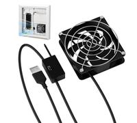 USB Computer Fan - Temperature Controlled Cooler 5V, 8cm Cooling Fan for Router Modem TV Box Amplifier, Auto Start Stop Thermal Sensor Fans for Heat Control, USB Powered Ventilation Tool for Home Work