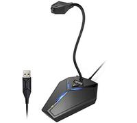 USB Computer Microfono,Mic Portatile PC Desktop Omnidirezionale a Condensatore Plug & Play,Pulsante Mute con Indicatore LED,Compatibile con Windows / Mac,ideal per Youtube, Skype, registrazione (5ft)