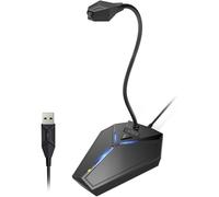 USB Computer Microfono,Mic Portatile PC Desktop Omnidirezionale a Condensatore Plug & Play,Pulsante Mute con Indicatore LED,Compatibile con Windows / Mac,ideal per Youtube, Skype, registrazione (5ft)