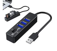 USB Docking Station, High Speed Portable Many-Port Hub, Direct Dock with Card Reader & Camera Support for Computers, Laptops, Tablet & Creative Accessories, Black