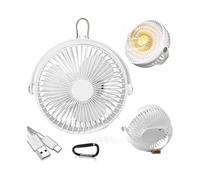 Usb Fan, Desk Fan with Led Light, Rechargeable with Hook And 1/4" Screw, Usb Tw