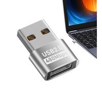 USB Femmina ver USB C maschio - USB C Femmina a USB Maschio | Velocità di trasferimento dati USB 2.0 480 Mbps, custodia in alluminio per cellulare, unità USB, tablet, hub