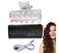 USB Hair Curler - Heated Rollers | Portable Hair Curlers, Rollers Hair Curler For Bangs, Electric Rollers Hair Curlers, Hair Curling Styling Tools, Self-Adhesive, Portable For Medium Hair