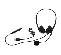 USB Headset with Mic Stereo Wired Headphones with Noise Cancelling Microphone Professional for Work Computers Black Lightweight