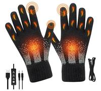 USB Heated Gloves Liners And Lanyard Electric Rechargeable Battery Heat Gloves Thermal Gloves for Freezer Work Skiing Cycling Motorbike Driving Hunting Skateboarding Athritis