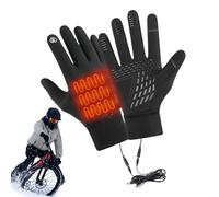 USB Heated Gloves, Screen Touch Thermal Mitts, Waterproof Cold Weather Glove, Rechargeable Heating Gloves, Sport for Running, Fishing, Cycling, Commuting, Hiking, Winter Outdoor Use