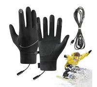 Usb Heated Gloves, Waterproof Thermal Heated Mittens, 1pair Adjustable Temperature Electric Heating Gloves with Rechargeable Warm System, Winter Outdoor Heating Glove for Skiing Fishing Hiking