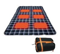 USB Heated Sleeping Mat, 3-Level Adjustable Temperature Camping Heating Pad with 6 Heating Zones, Waterproof Electric Warm Sleeping Bag Liner for Cold Weather Hiking Backpacking