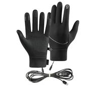 Usb Heated Winter Gloves, Waterproof Windproof Thermal Mittens, 1pair Touchscreen Heating Gloves with 3 Level Temperature Control System, Warm Handwear, Outdoor Skiing Riding Glove for Men Women
