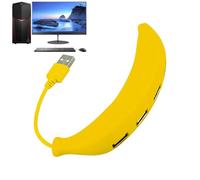 USB Hub For PC | USB 2.0 4-Port Hub Splitter | Versatile Type C Adapter Expander Hubs Banana Shape, Travel-Friendly Faster Data Transfer Computer Accessories