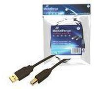 Mediarange 813109 mrcs103 - cavo usb a/b, 3 m, usb 2.0, colore nero