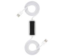 USB KM Switch per Tastiera Cavo Collegamento a 2 Porte con Trasferimento Dati File e Condivisione degli Appunti Senza Driver Plug-and-Play Indicatore di Stato LED Controllo Tasti Rapidi Operazioni su