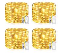 USB Luci di Fata LED, 15M 150 LED Spina USB con Telecomando 8 programma Timer Catena Luminosa per Interni ed Esterni, Natalizi, Matrimoni, Feste di Compleanno - 4 Pezzi