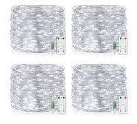 USB Luci di Fata LED, 15M 150 LED Spina USB con Telecomando 8 programma Timer Catena Luminosa per Interni ed Esterni, Natalizi, Matrimoni, Feste di Compleanno - 4 Pezzi